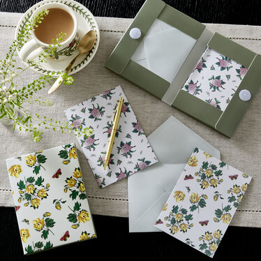 Botanic Garden Camellia & Barbados Cotton Notecards, 10 ct